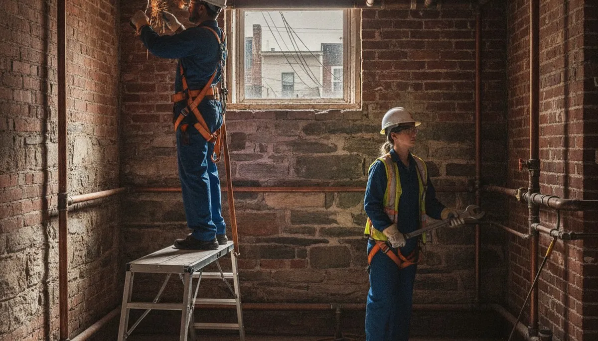 Plumber repairing pipes in Hoboken, NJ for residential plumbing service