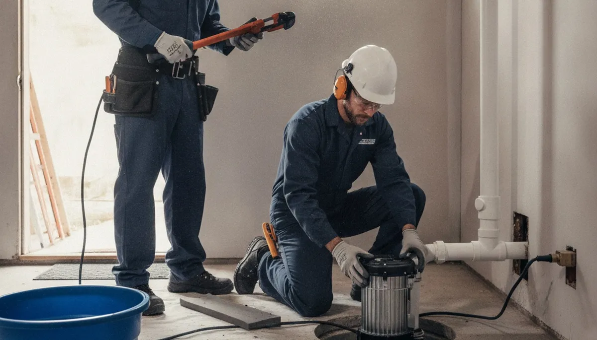 Sump pump installation service in Hoboken, NJ for home basement flood protection